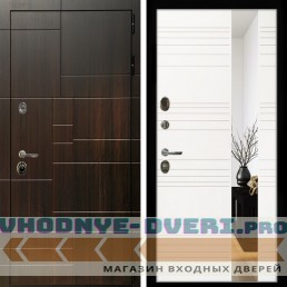 Входная дверь Inteko Домино + Сити белый матовый