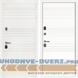 Входная дверь Inteko Гранд Белый + Горизонт дуб кантри