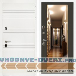 Входная дверь Inteko Гранд Белый + Зеркало венге
