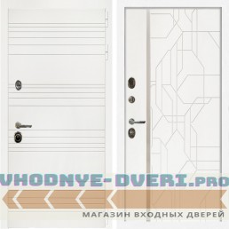 Входная дверь Inteko Гранд Белый + Эверест нерж белый матовый