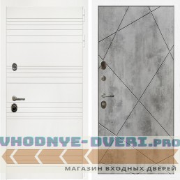 Входная дверь Inteko Гранд Белый + Лучи бетон светлый