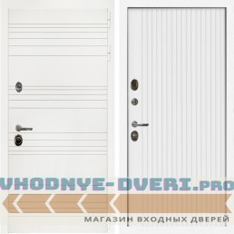 Входная дверь Inteko Гранд Белый + Вертикаль белый матовый