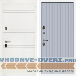 Входная дверь Inteko Гранд Белый + Вертикаль Силк маус