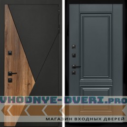 Входная дверь Inteko Гранит + ФЛ-117 с полосками графит