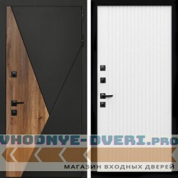 Входная дверь Inteko Гранит + Вертикаль белый матовый