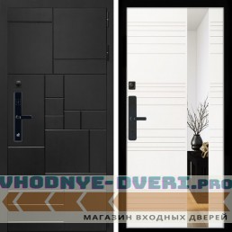 Входная дверь Inteko Квадро SMART + Сити белый матовый