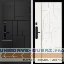 Входная дверь Inteko Квадро SMART + Эверест нерж белый матовый