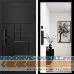 Входная дверь Inteko Квадро SMART + Зеркало панорама Белый софт
