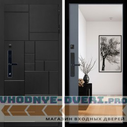 Входная дверь Inteko Квадро SMART + Зеркало панорама Графит