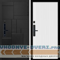 Входная дверь Inteko Квадро SMART + Вертикаль белый матовый