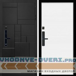 Входная дверь Inteko Квадро SMART + Гладкая белый матовый