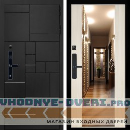 Входная дверь Inteko Квадро SMART + Зеркало СБ-16 сандал белый
