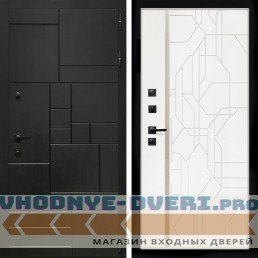 Входная дверь Inteko Квадро + Эверест нерж белый матовый