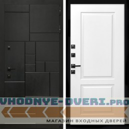 Входная дверь Inteko Квадро + ФЛ-117 белый матовый