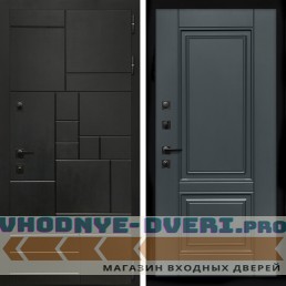Входная дверь Inteko Квадро + ФЛ-117 с полосками графит