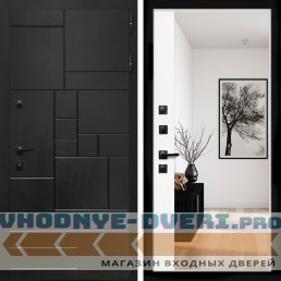 Входная дверь Inteko Квадро + Зеркало панорама Белый софт