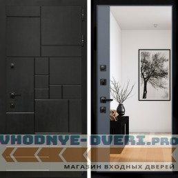 Входная дверь Inteko Квадро + Зеркало панорама Графит