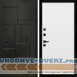 Входная дверь Inteko Квадро + Вертикаль белый матовый