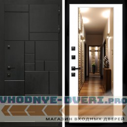 Входная дверь Inteko Квадро + Зеркало белый софт