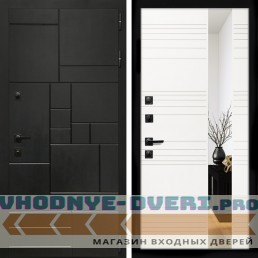 Входная дверь Inteko Квадро + Сити белый матовый
