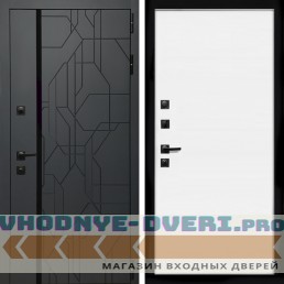 Входная дверь Inteko Верона Графит + Гладкая белый матовый