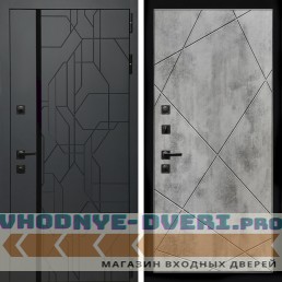 Входная дверь Inteko Верона Графит + Лучи бетон светлый