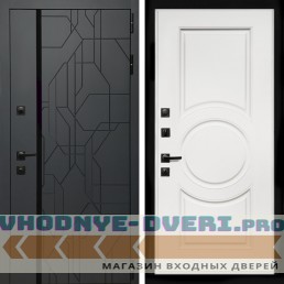 Входная дверь Inteko Верона Графит + МС-100 белый матовый