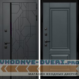 Входная дверь Inteko Верона Графит + ФЛ-117 с полосками графит