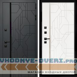 Входная дверь Inteko Верона Графит + Эверест нерж белый матовый