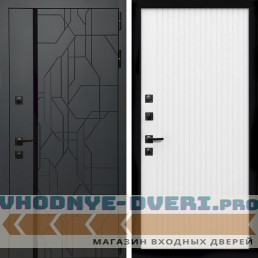 Входная дверь Inteko Верона Графит + Вертикаль белый матовый
