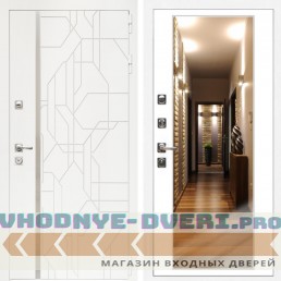 Входная дверь Inteko Верона + Зеркало белый софт