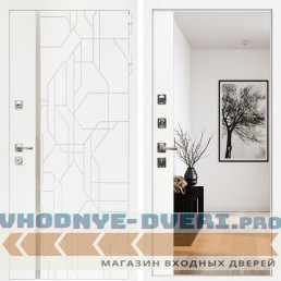 Входная дверь Inteko Верона + Зеркало панорама Белый софт