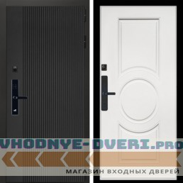 Входная дверь Inteko Вертикаль Блек SMART + МС-100 белый матовый