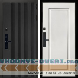 Входная дверь Inteko Вертикаль Блек SMART + ФЛ-119 белый матовый