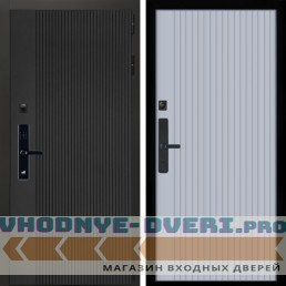 Входная дверь Inteko Вертикаль Блек SMART + Вертикаль Силк маус