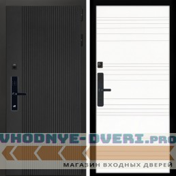 Входная дверь Inteko Вертикаль Блек SMART + Горизонт дуб кантри