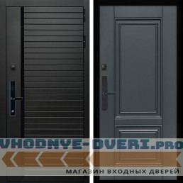 Входная дверь Inteko Агат SMART + ФЛ-117 с полосками графит