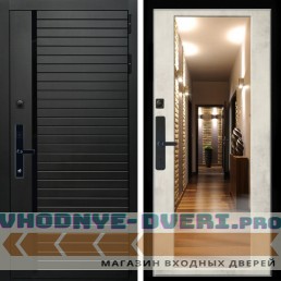 Входная дверь Inteko Агат SMART + Зеркало бетон светлый