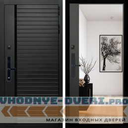 Входная дверь Inteko Агат SMART + Зеркало панорама Черный кварц