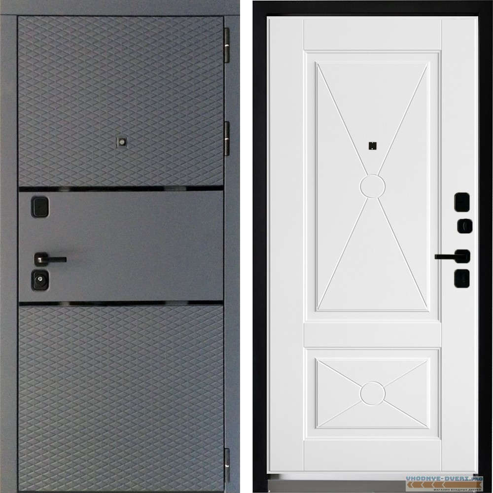Входная дверь Дверной континент Диаманте Софт графит ФЛ-617 Рикамо софт милк
