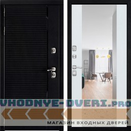 Дверь Дверной континент ДК-1 Черный кварц ФЛЗ-1 Белое дерево