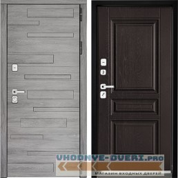 Входная дверь Дверной континент ДК-10 Дуб шале серебро ФЛ-243 Фактурный шоколад (три контура)