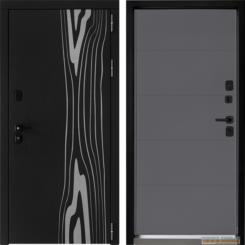 Входная дверь Дверной континент ДК-12 Ясень черный ФЛ-649 Софт графит абсолют
