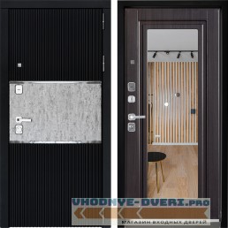 Дверной континент ДК-13 Софт черный серебро Зеркало-стандарт Венге в квартиру