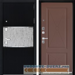 Входная дверь Дверной континент ДК-13 Софт черный 617 Ясень шоколад