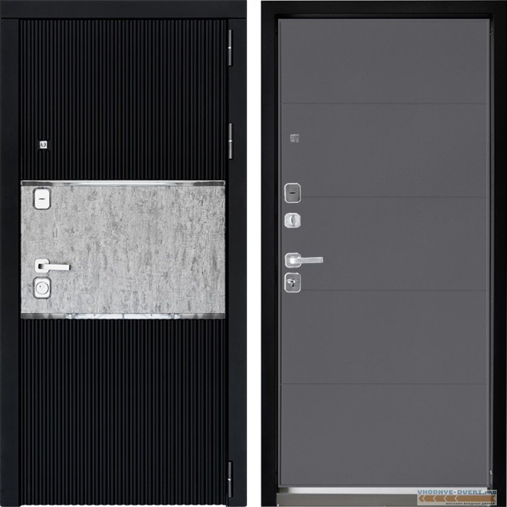 Входная дверь Дверной континент ДК-13 Софт черный ФЛ-649 Софт графит абсолют