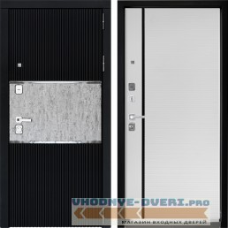 Входная дверь Дверной континент ДК-13 Софт черный 757 Рикамо софт черное стекло