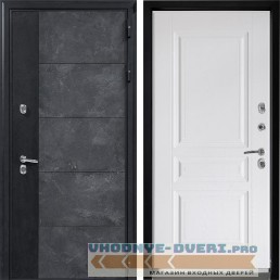 Входная дверь Дверной континент ДК-15 бетон муар/Термо 243 Альберо браш серебро (для загородного дома)