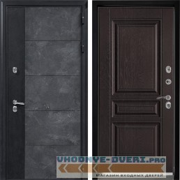 Входная дверь Дверной континент ДК-15 бетон муар/Термо 243 Фактурный шоколад (для загородного дома)