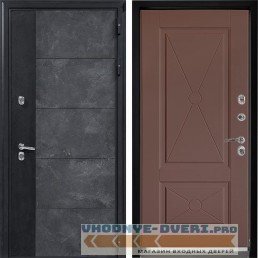 Входная дверь Дверной континент ДК-15 бетон муар/Термо 617 Ясень шоколад (для загородного дома)